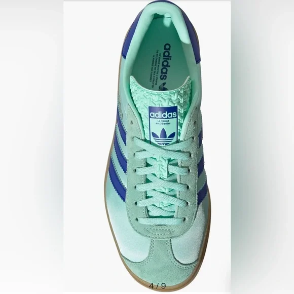 Adidas Women's Gazelle Platform Sneakers - Mint and Blue - Picture 5 of 8